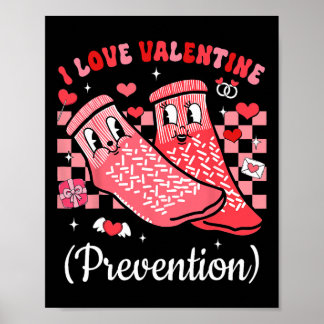Poster I Love Valentine Prevention Nurse Xmas Slip Socks