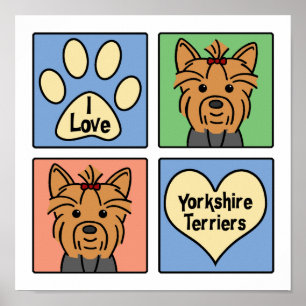 Poster I Love Yorkshire Terriers