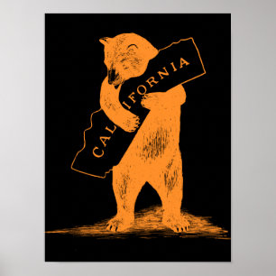 Poster I Love You California—Orange and Black