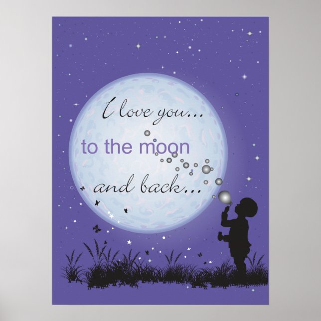 Poster I Love You to the Moon and Back (Devant)