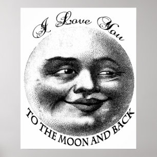 Poster I love you to the moon and back