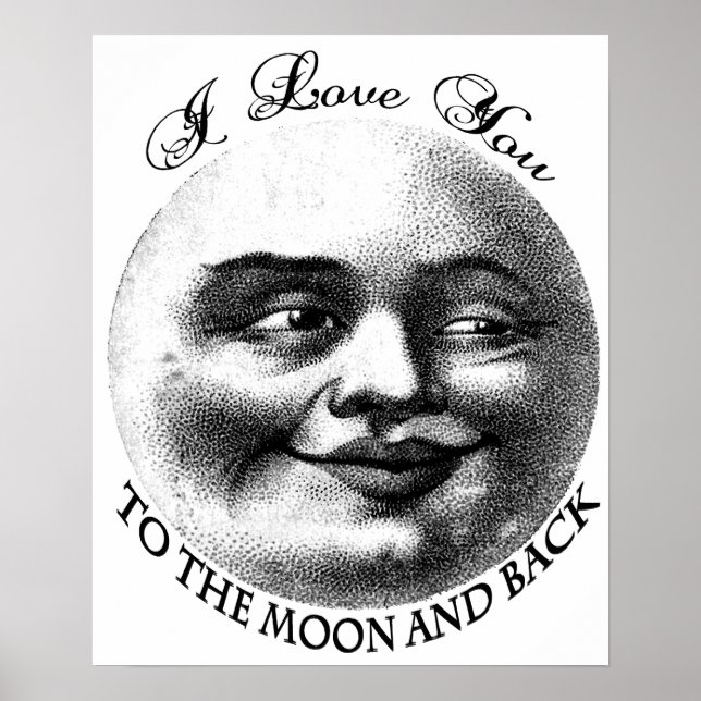 Poster I love you to the moon and back (Devant)