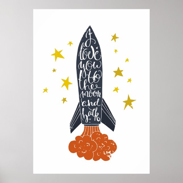 Poster I love you to the moon and back (Devant)