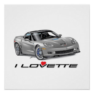 POSTER I LOVETTE UNIQUE CONCEPTION DE VOITURE