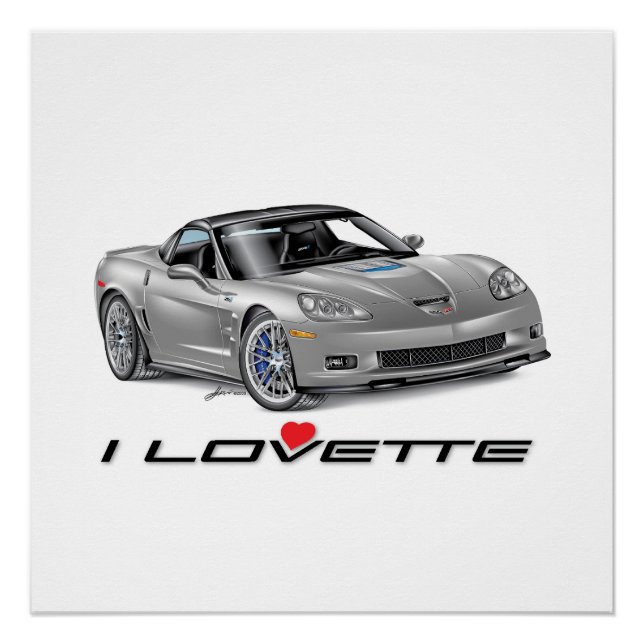 POSTER I LOVETTE UNIQUE CONCEPTION DE VOITURE (Devant)