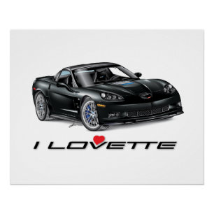 POSTER I LOVETTE UNIQUE CONCEPTION DE VOITURE