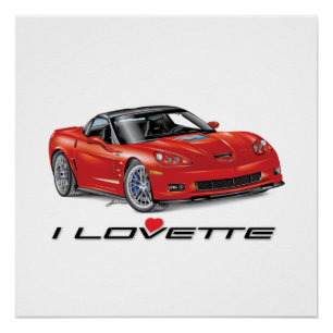 POSTER I LOVETTE UNIQUE CONCEPTION DE VOITURE