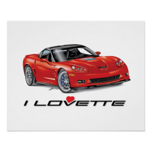 POSTER I LOVETTE UNIQUE CONCEPTION DE VOITURE