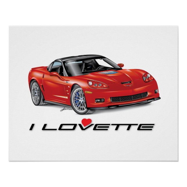 POSTER I LOVETTE UNIQUE CONCEPTION DE VOITURE (Devant)