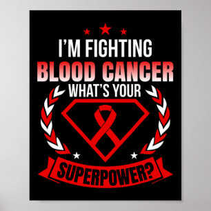 Poster I’m A Fighter Blood Cancer Ribbon Sensibilisation