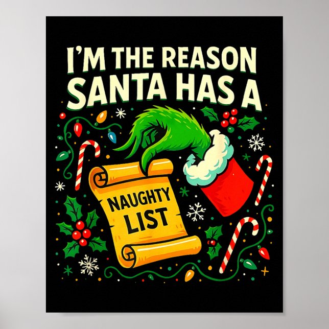 Poster I’m The Reason Santa Has A Naughty List Christmas  (Devant)