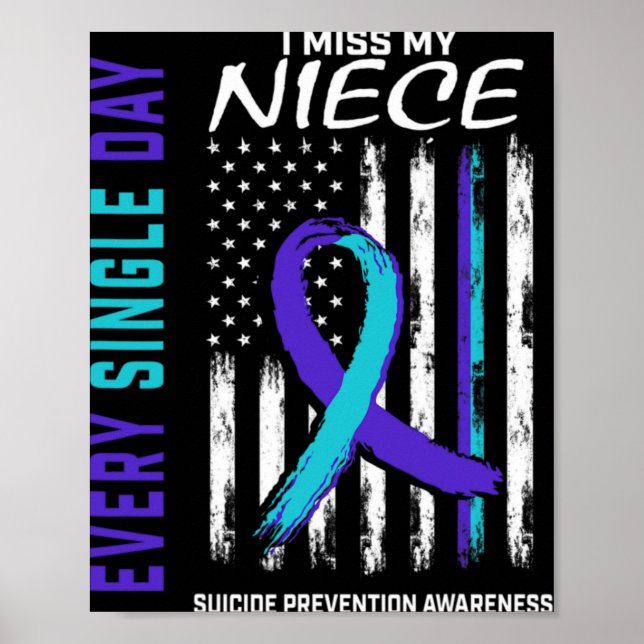 Poster I Miss My Niece Suicide Awareness Prevention Ameri (Devant)