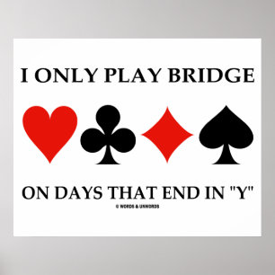 Poster I Only Play Bridge On Days That End
