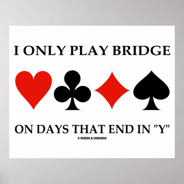 Poster I Only Play Bridge On Days That End (Devant)