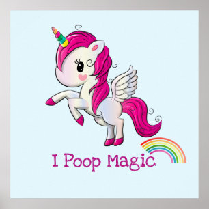 Poster I Poop Magic Funny Unicorne Dit