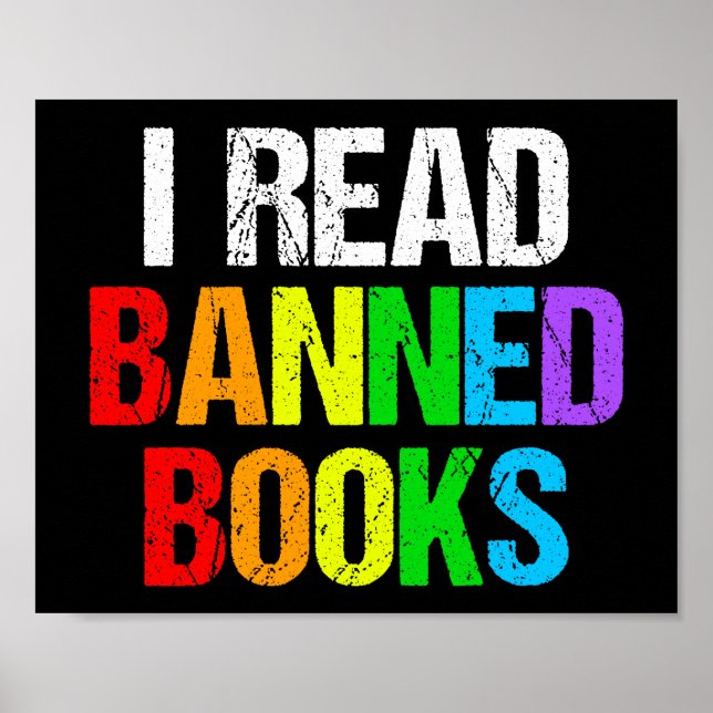 Poster I Read Banned Books Rainbow (Devant)