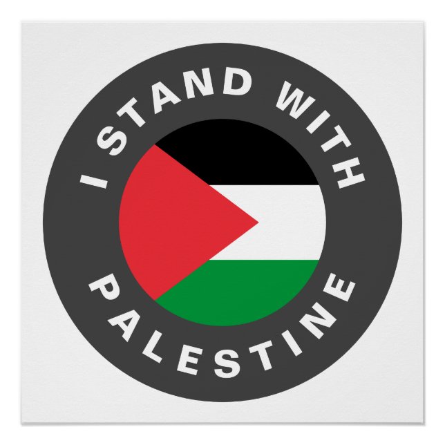 Poster I Stand with Palestine flag texte personnalisé (Devant)