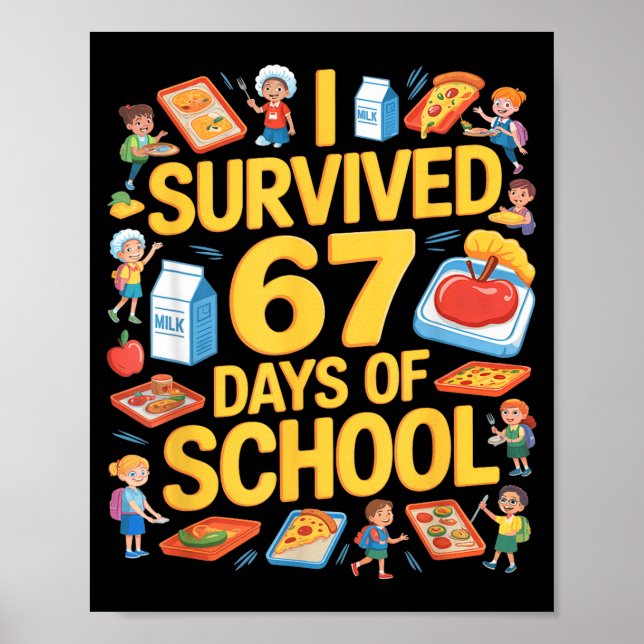 Poster I Survived 67 Days Of Cafeteria Chaos Lunch Lady F (Devant)