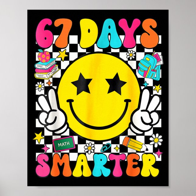 Poster I Survived 67 Days Of School Funny 67 Meme Teacher (Devant)