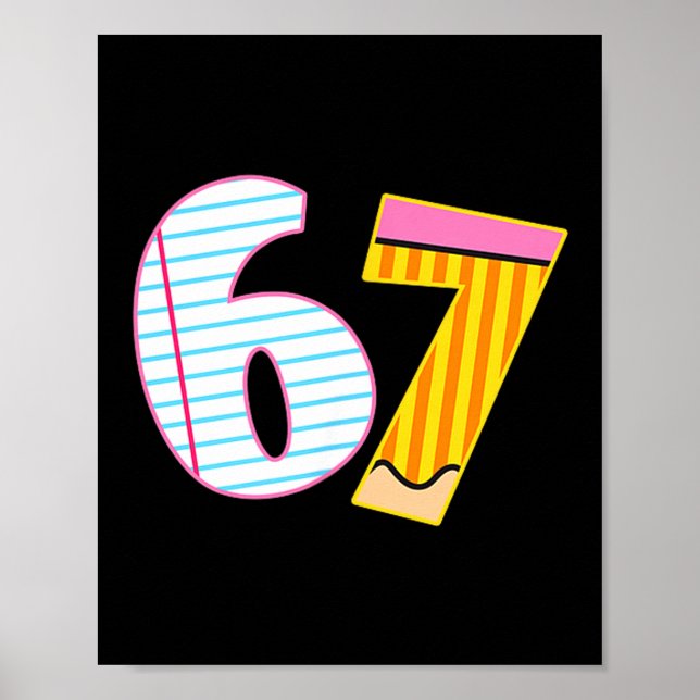 Poster I Survived 67 Days Of School Funny Meme Teacher 2  (Devant)