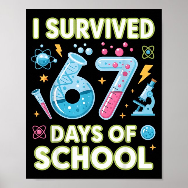 Poster I Survived 67 Days Of School - Teachers Students S (Devant)