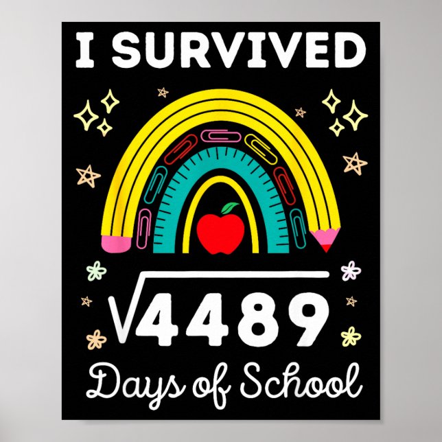 Poster I Survived 67 Square Root Days Of School Funny Mem (Devant)