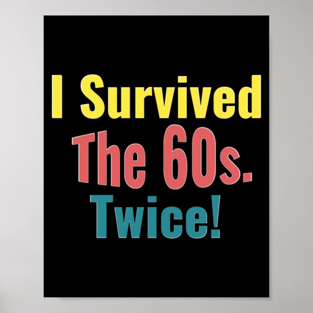 Poster I Survived The Sixties Twice Birthday  (Devant)
