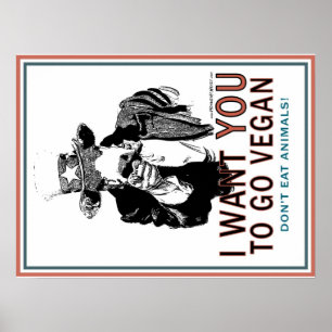 Poster I Want You To Go Vegan