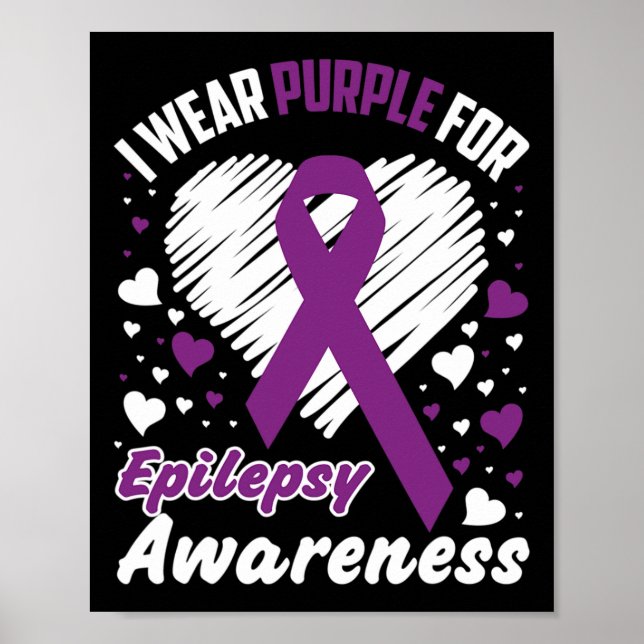 Poster I Wear Purple For Epilepsy Awareness  (Devant)