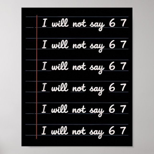 Poster I Will Not Say 6 7  (Devant)