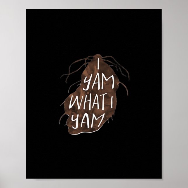 Poster I Yam What I Yam - Conception de jeu de mots (Devant)