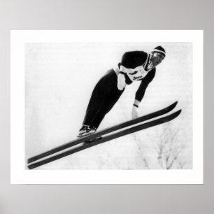 Poster Iamge vintage de ski, sauter Keep