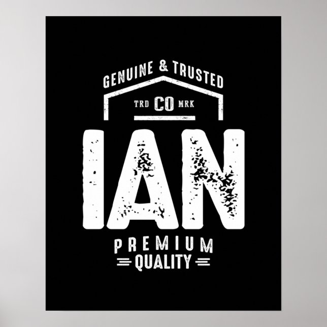 Poster Ian Nom personnalisé Cadeau Anniversaire (Devant)