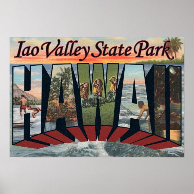 Poster Iao Valley State Park, Hawaii (Devant)