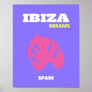 Poster Ibiza, Art Voyage, Preppy, Violet