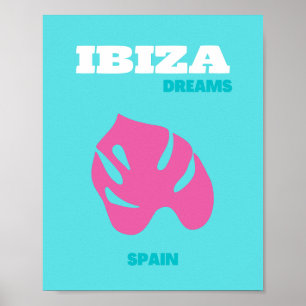 Poster Ibiza, Espagne, Art Voyage, Preppy Room