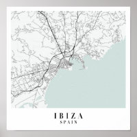 Ibiza Espagne Blue Water Street Carte