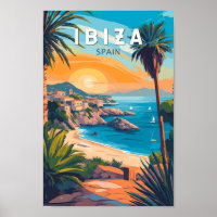 Ibiza Espagne Travel Art Vintage