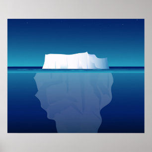 POSTER ICEBERG AT NIGHT