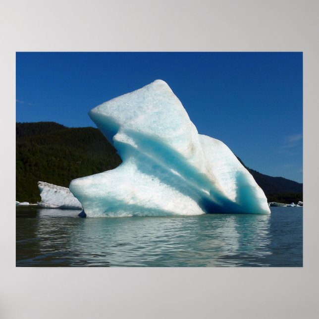 Poster Iceberg sur le lac Mendenhall en Alaska (Devant)