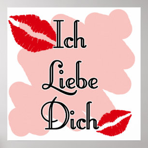 Poster Ich Liebe Dich - Allemand Je vous aime