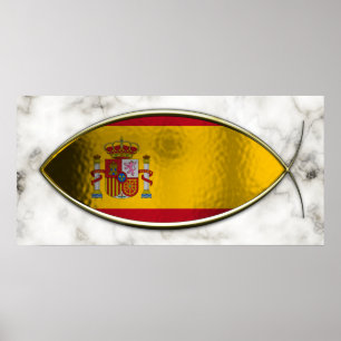 Poster Ichthus - Drapeau espagnol