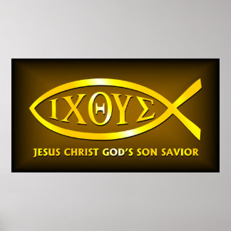 Poster ICHTHUS : Symbole du poisson antique