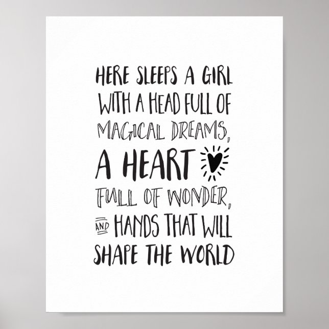 Poster Ici coule une fille avec une tête pleine de rêves  (Devant)
