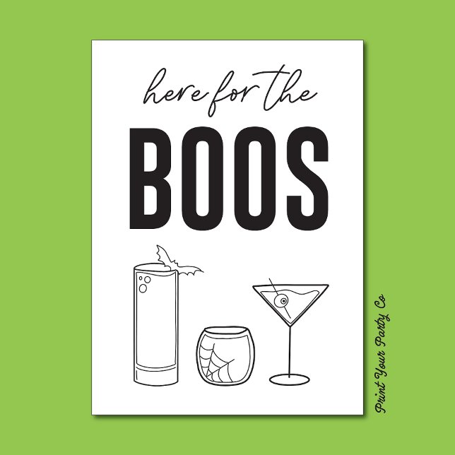 Poster Ici pour le Boos Bar Cart Sign (Créateur téléchargé)