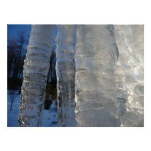 Poster Icicles Abstrait Blue Winter Photographie