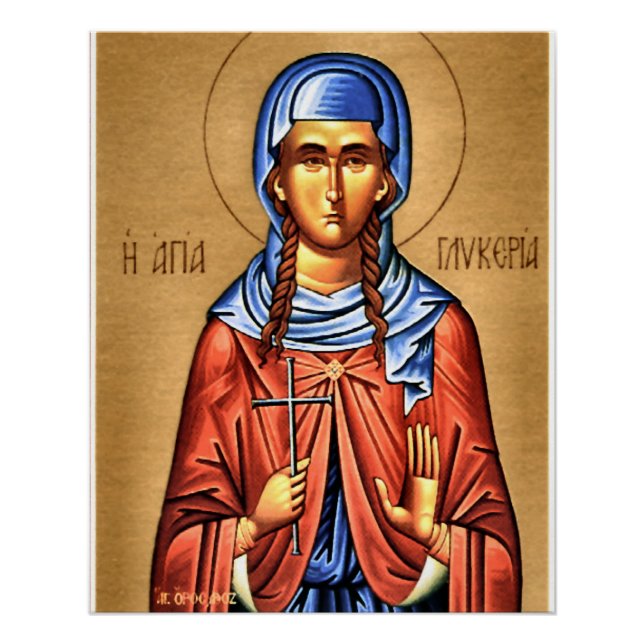 Poster Icône chrétienne orthodoxe du martyr St Glyceria (Devant)