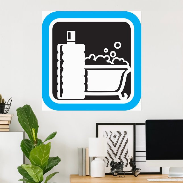 Poster Icône de bain moussant Spa de salle de bain relaxa (Créateur téléchargé)