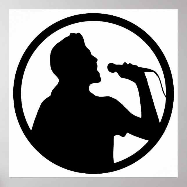 Poster Icône de chanteur - Logo de karaoké (Devant)
