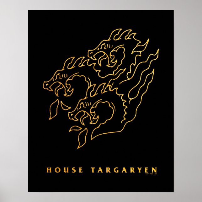 Poster Icône de la maison Targaryen (Devant)